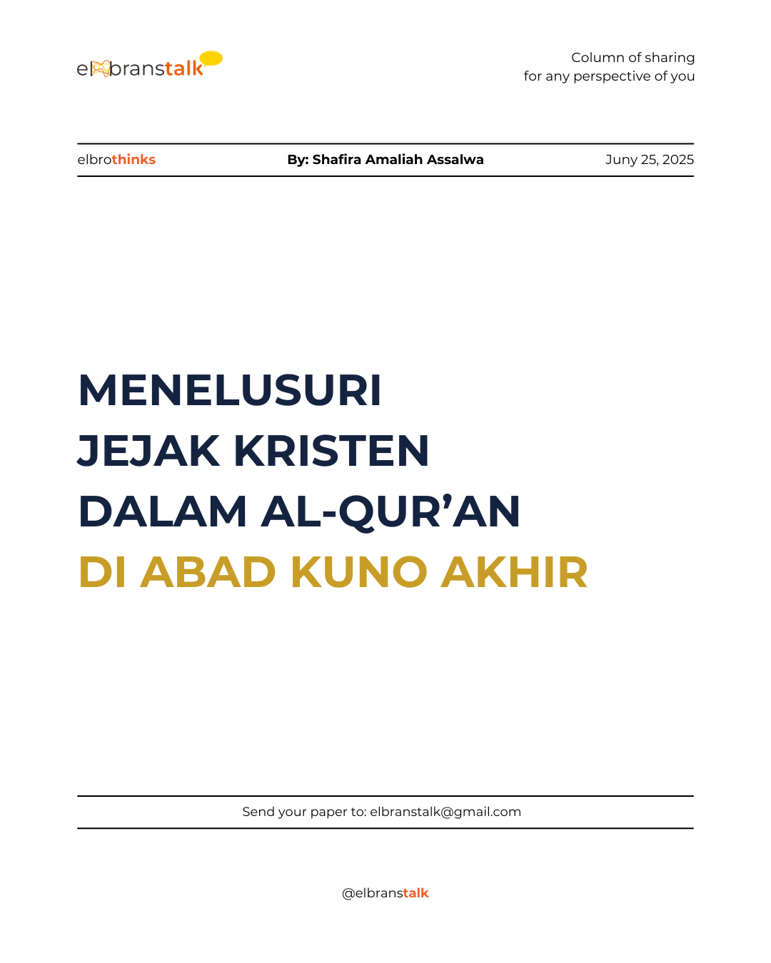 Menelusuri Jejak Kristen dalam Al-Qur’an di Abad Kuno Akhir