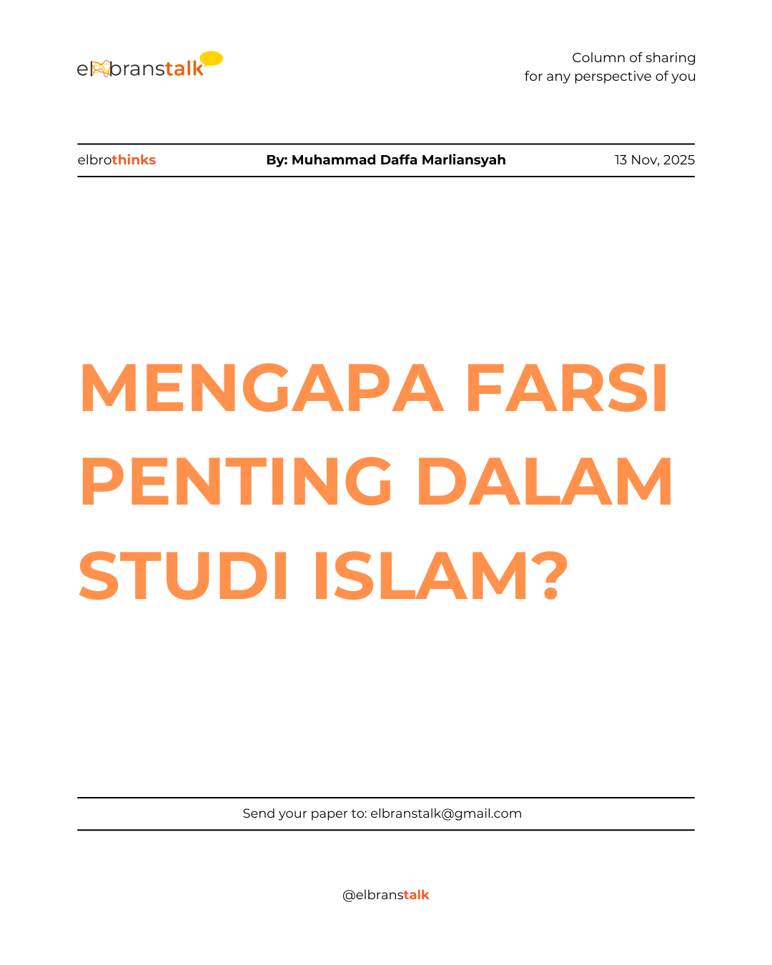 Mengapa Farsi Penting dalam Studi Islam?